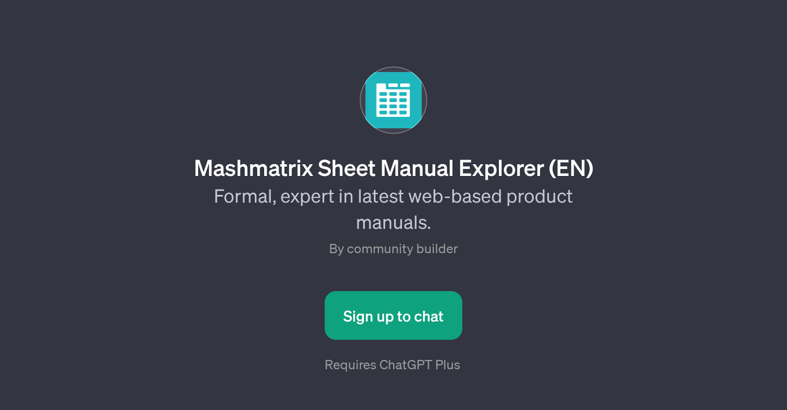 Mashmatrix Sheet Manual Explorer website