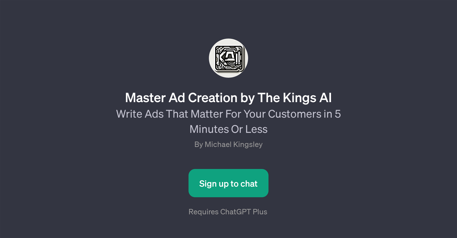 Master Ad Creation by The Kings AI website