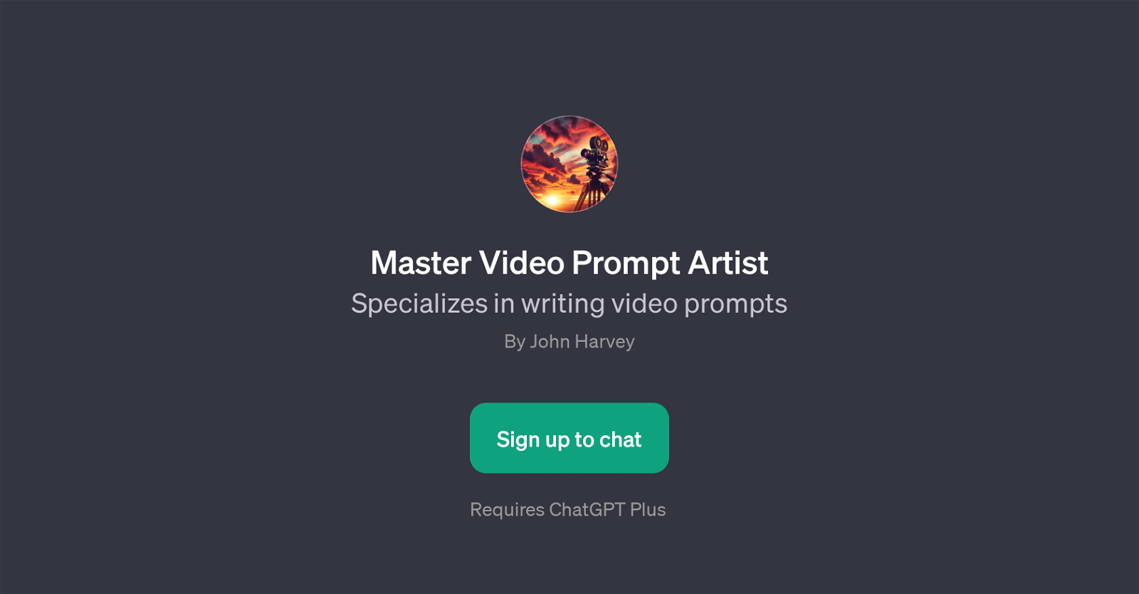 Master Video Prompt Artist website