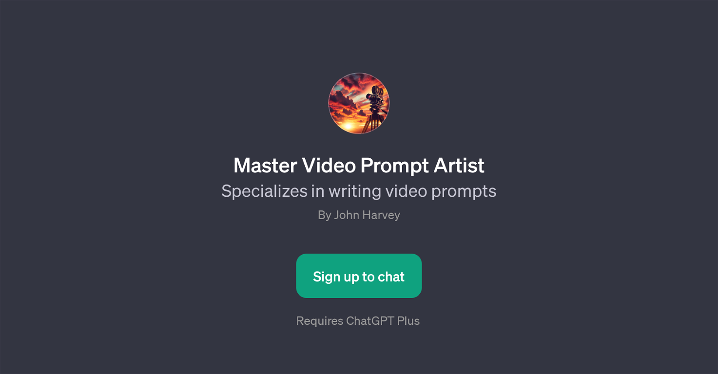 Master Video Prompt Artist website