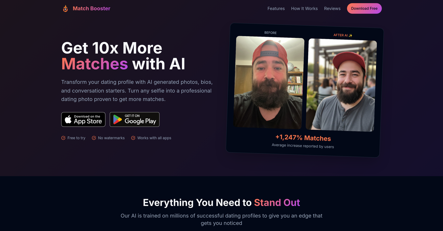 Match Booster website