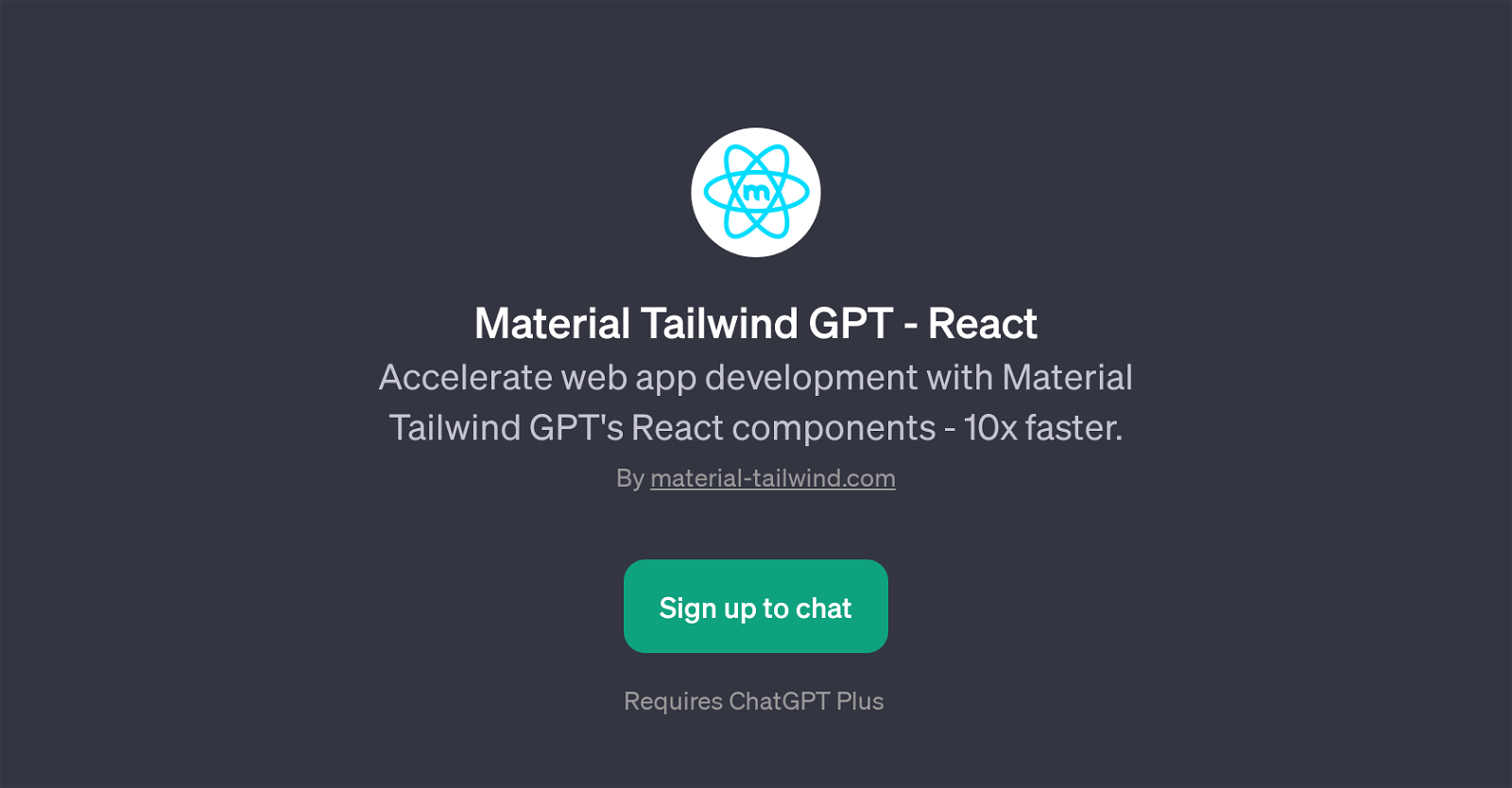 Material Tailwind GPT - React website