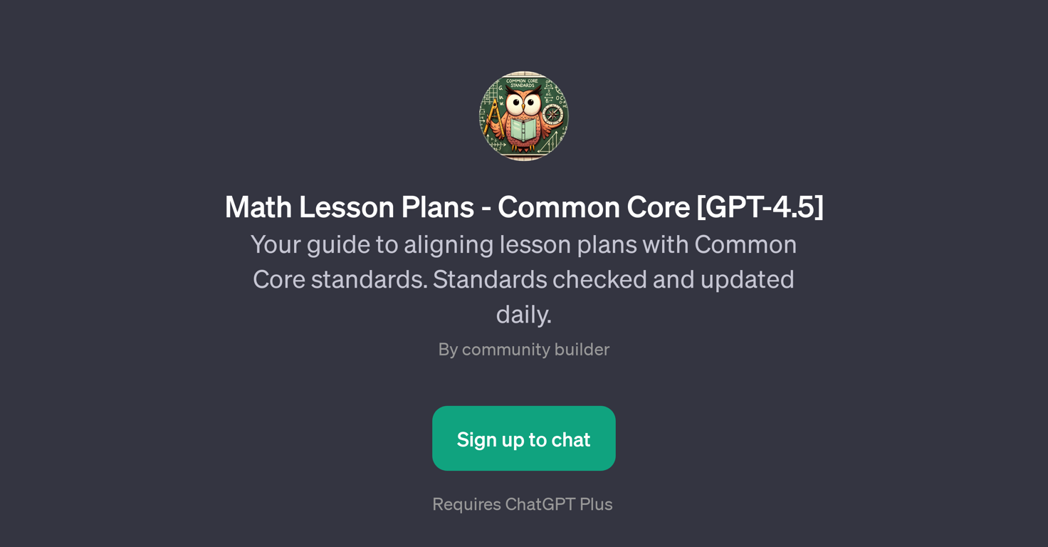 Math Lesson Plans - Common Core [GPT-4.5] website