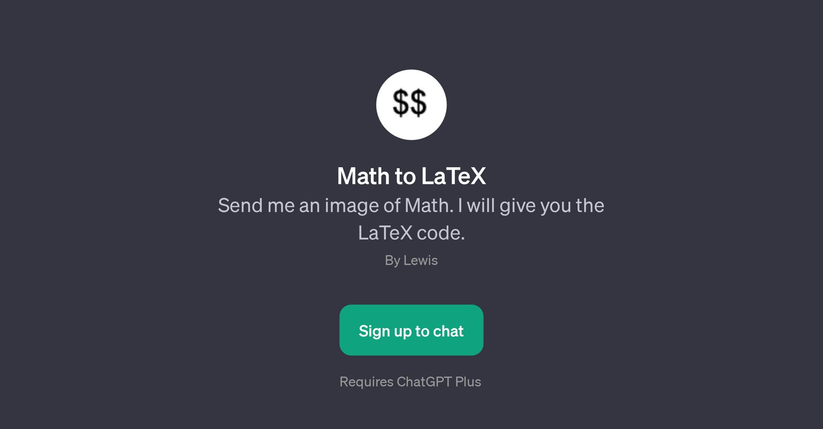 Math to LaTeX website