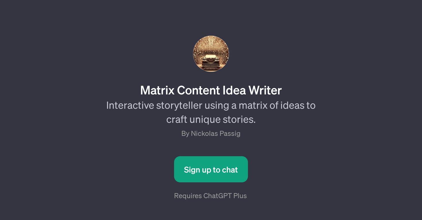 Matrix Content Idea Writer website