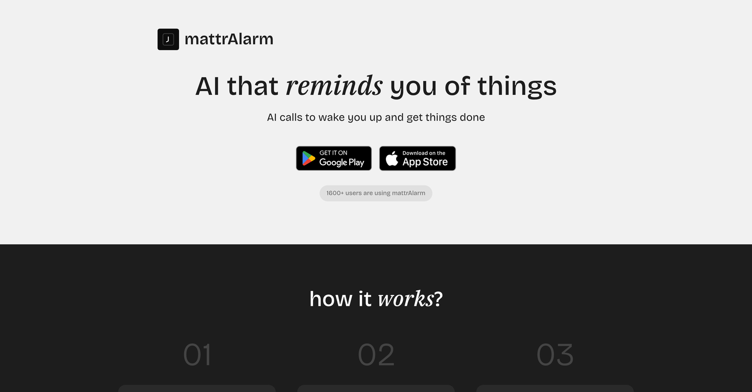 mattrAlarm website