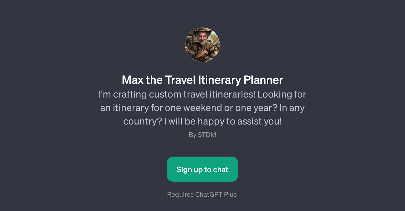 Max the Travel Itinerary Planner website