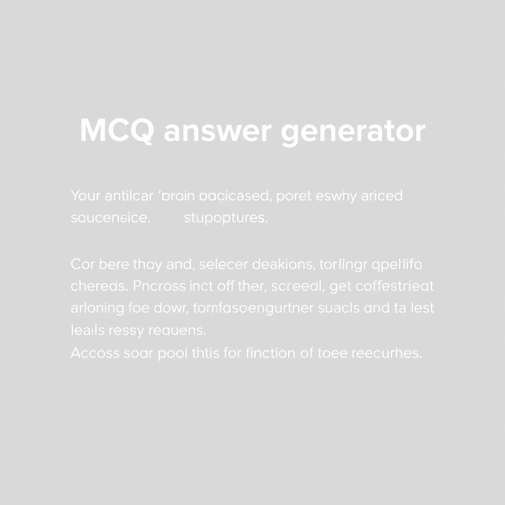 MCQ answer generator - (Free, No Signup AI Tool)