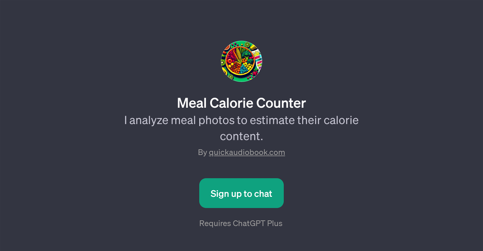 Meal Calorie Counter website