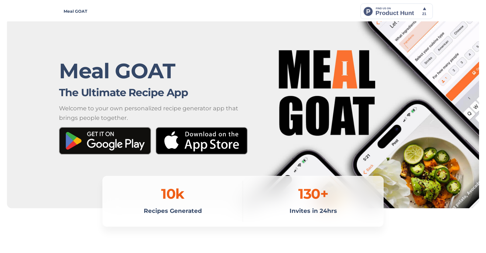 Meal GOAT website