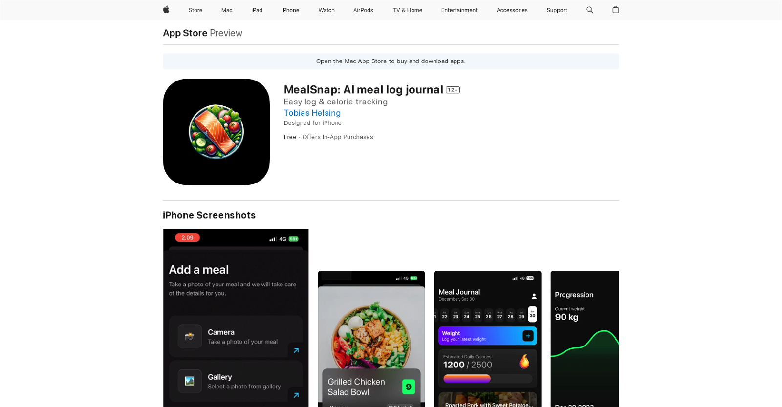 MealSnap: AI meal log journal website