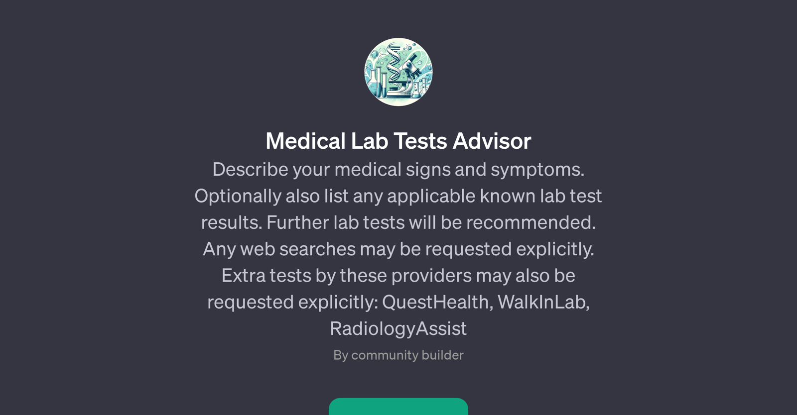 Medical Lab Tests Advisor website