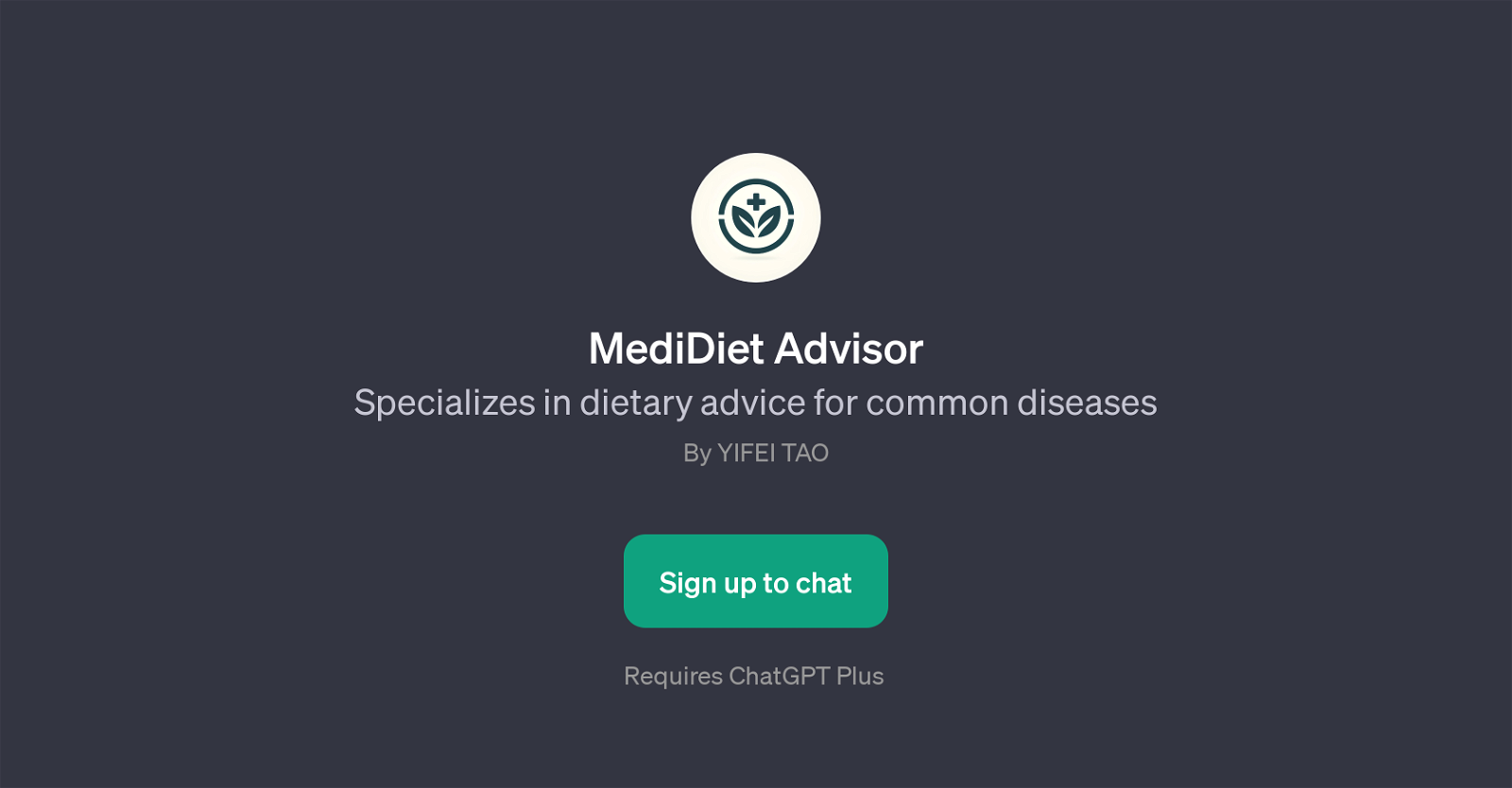 MediDiet Advisor website