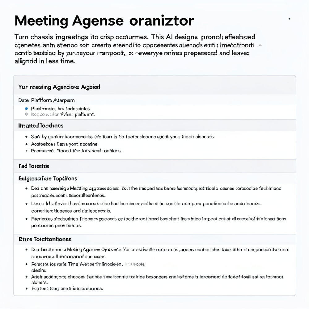 Meeting Agenda organizer website