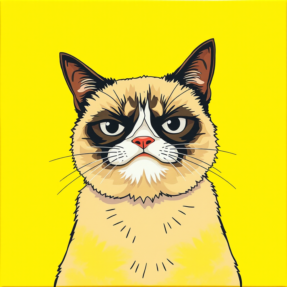 Meme-Constructed Portrait on Satirical Canvas website