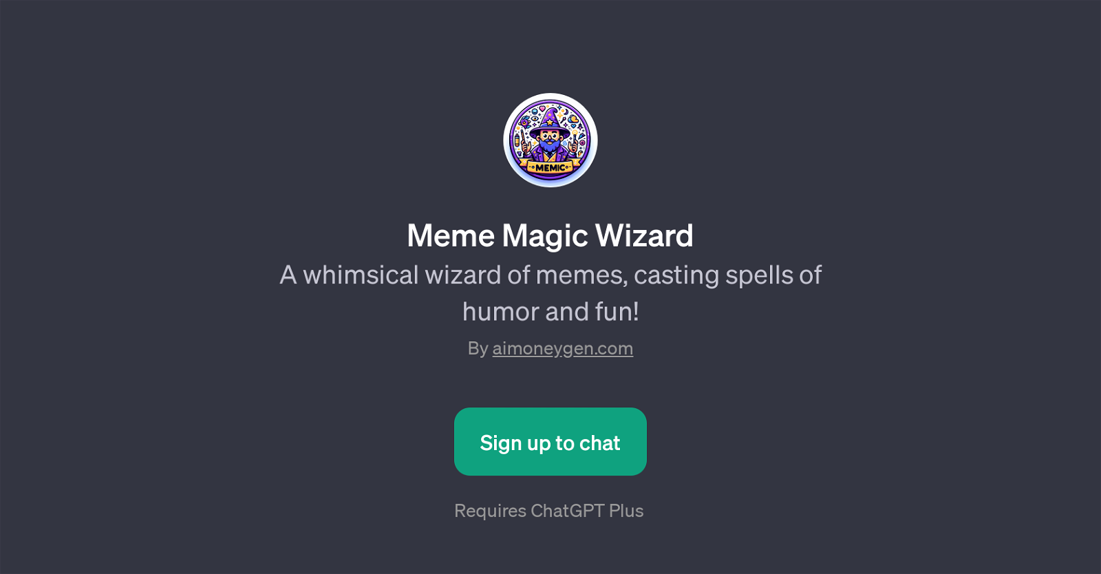 Meme Magic Wizard website