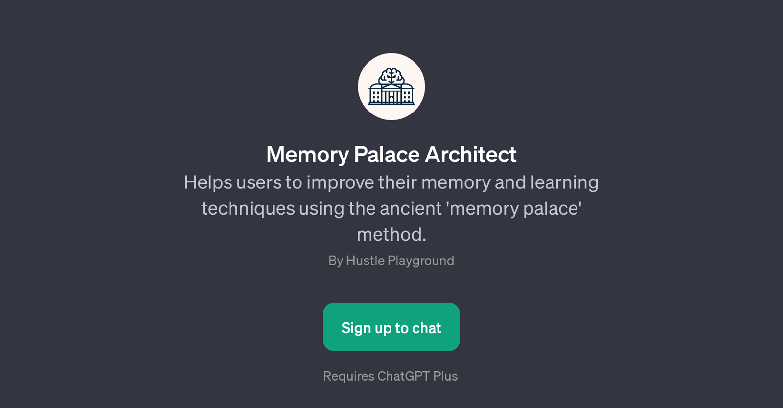 Memory Palace Architect website