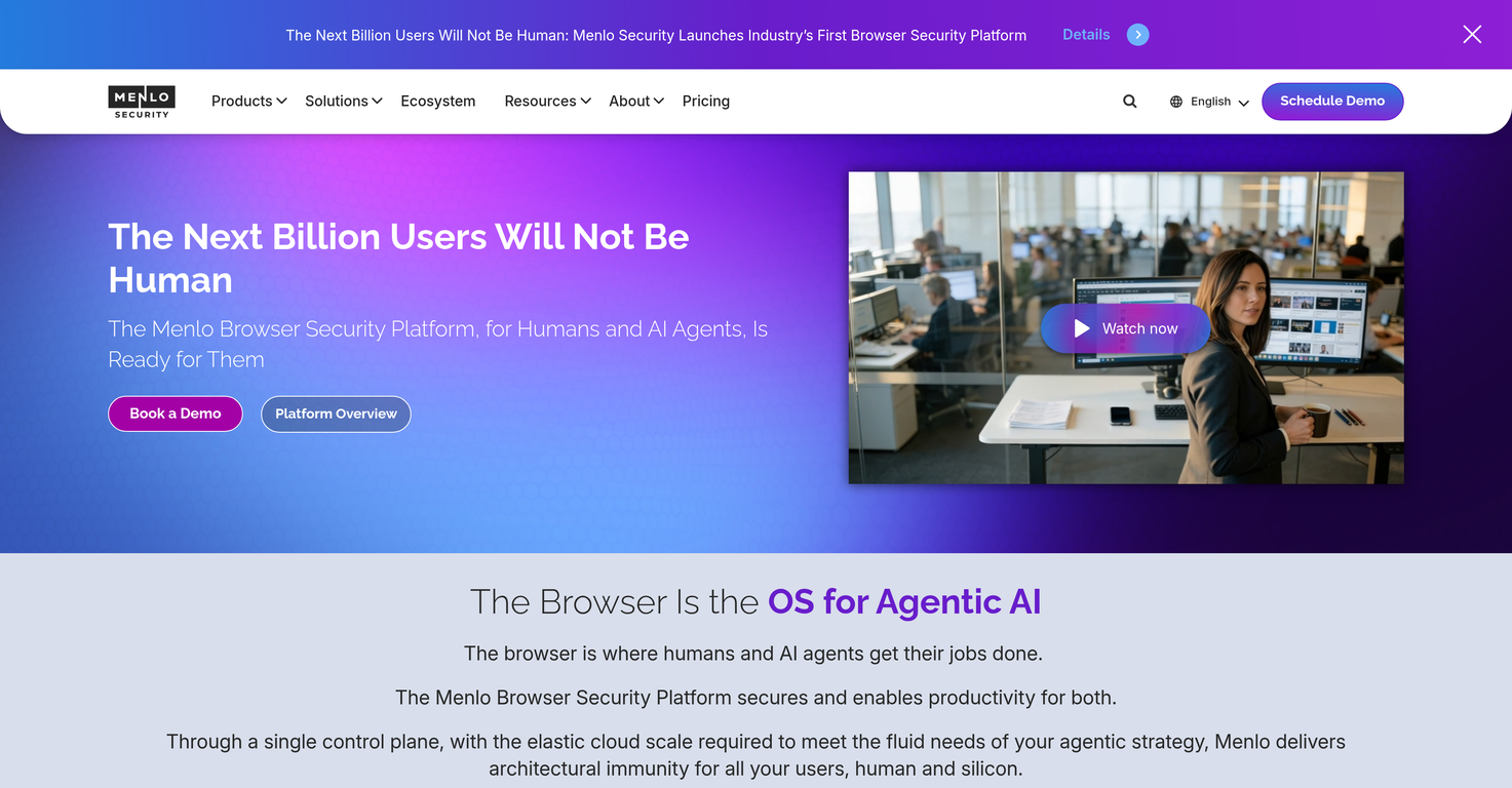 Menlo Security website