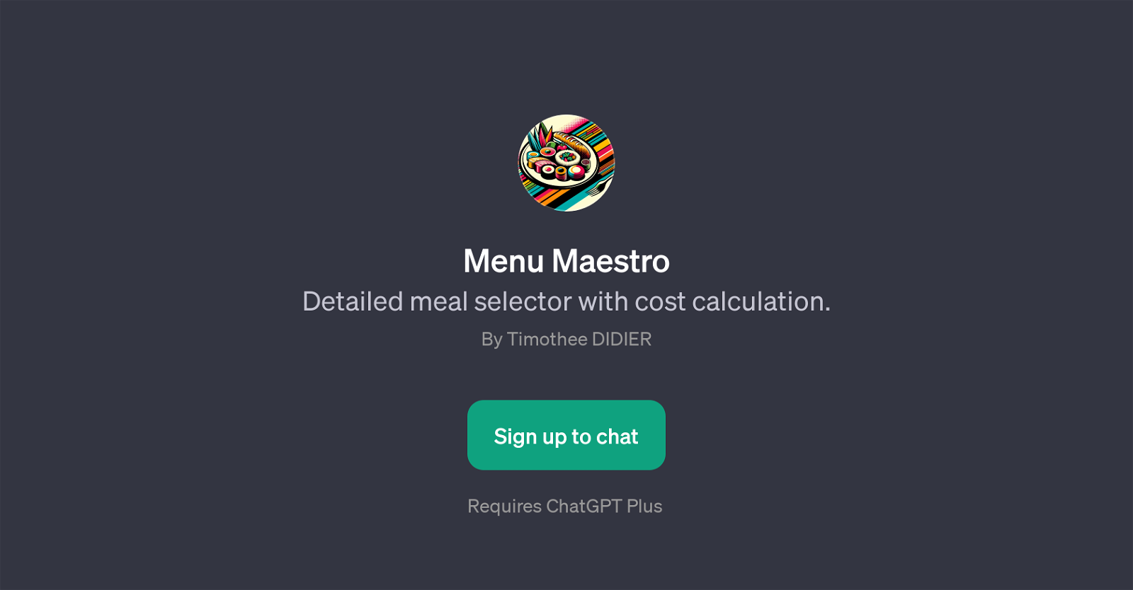 Menu Maestro website