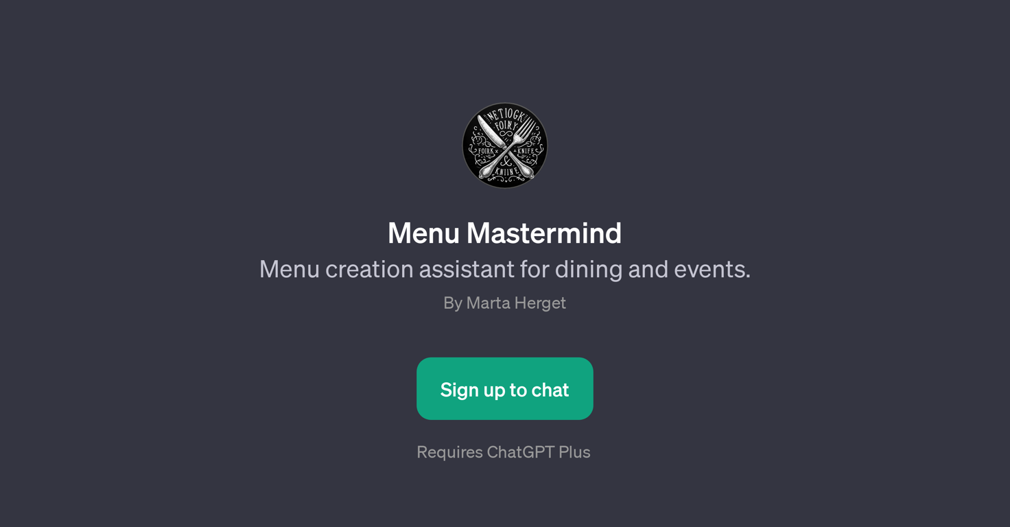 Menu Mastermind website