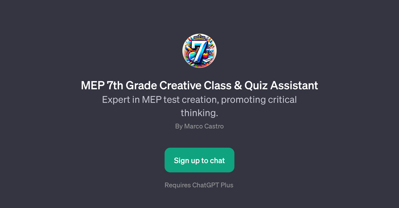 MEP 7th Grade Creative Class & Quiz Assistant website