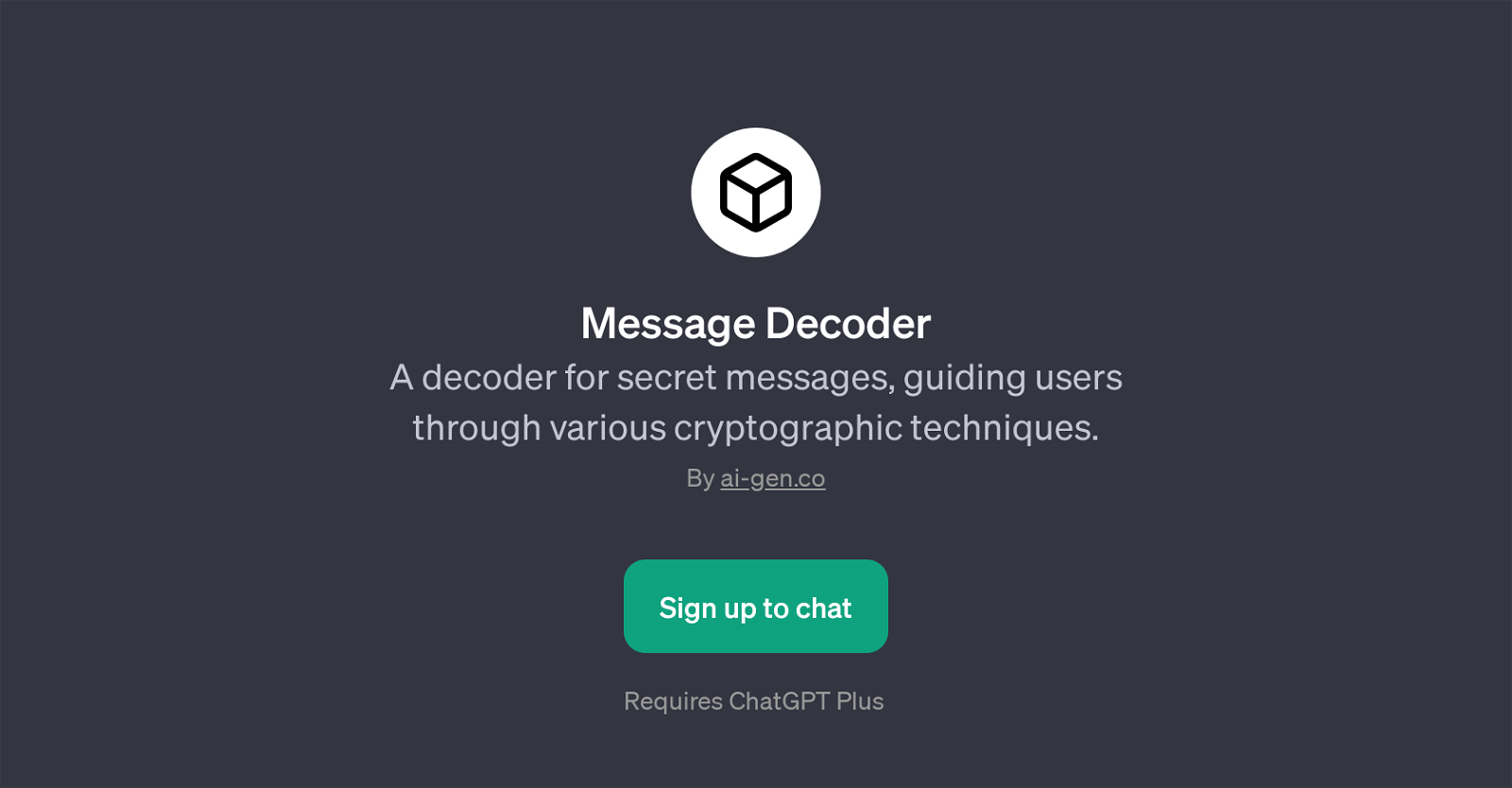 Message Decoder website
