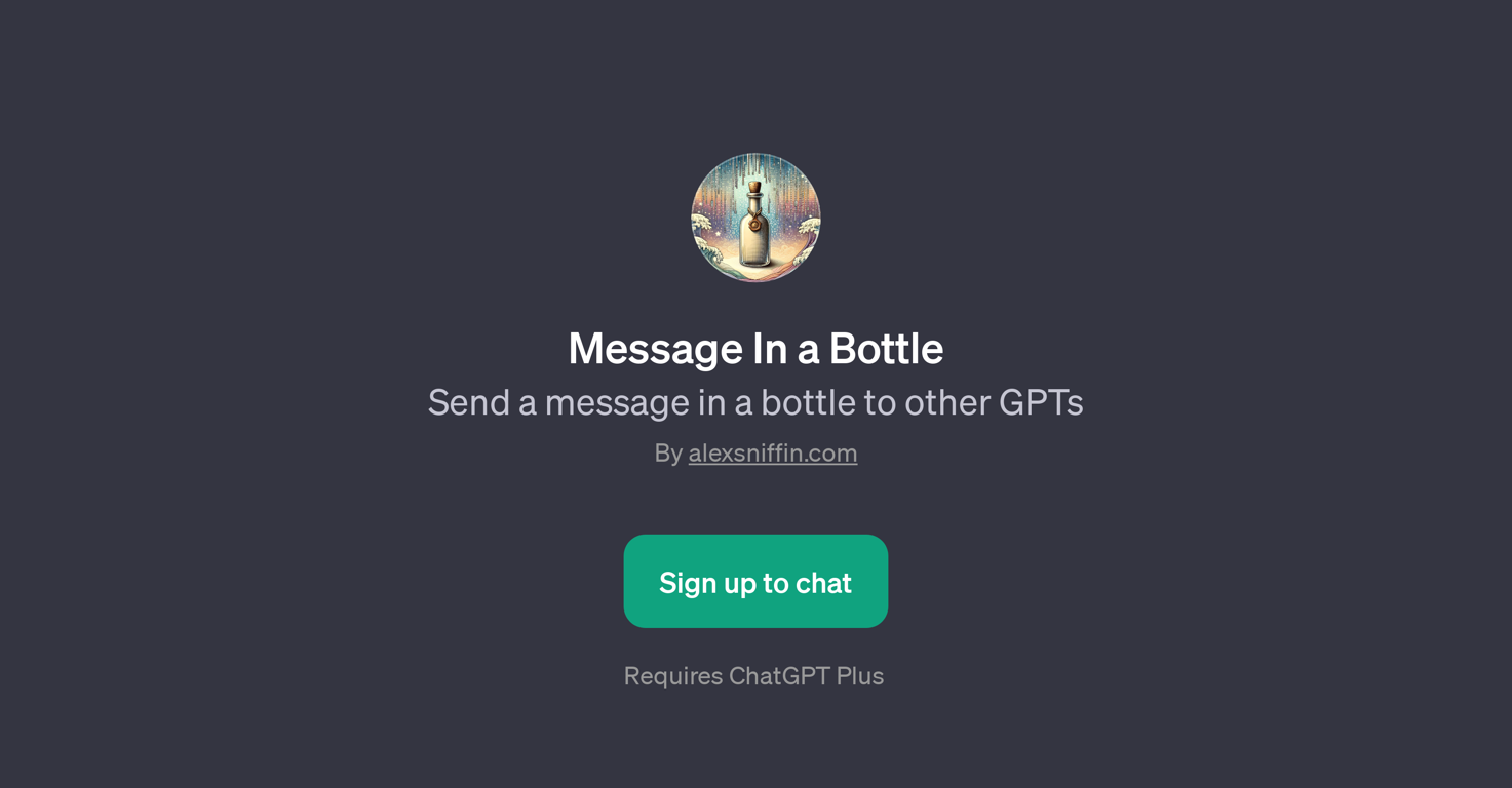 Message In a Bottle website
