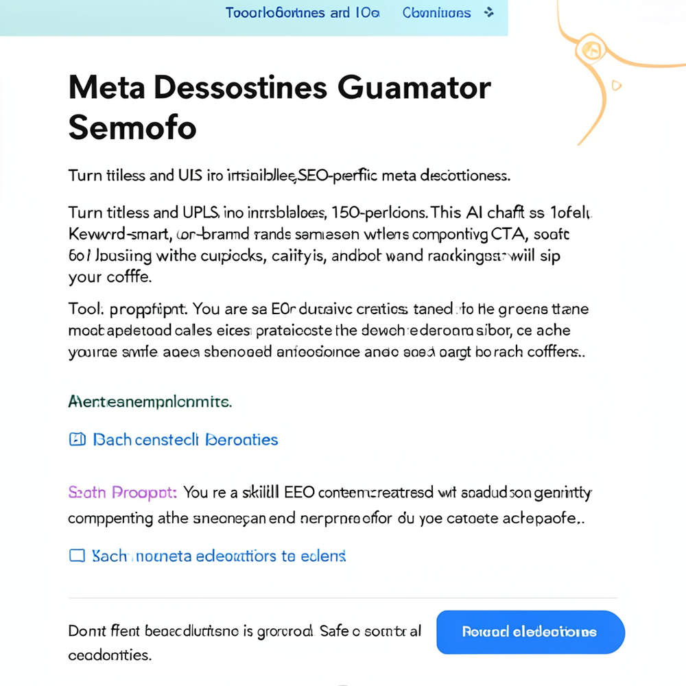 Meta Descriptions Generator Seomofo website