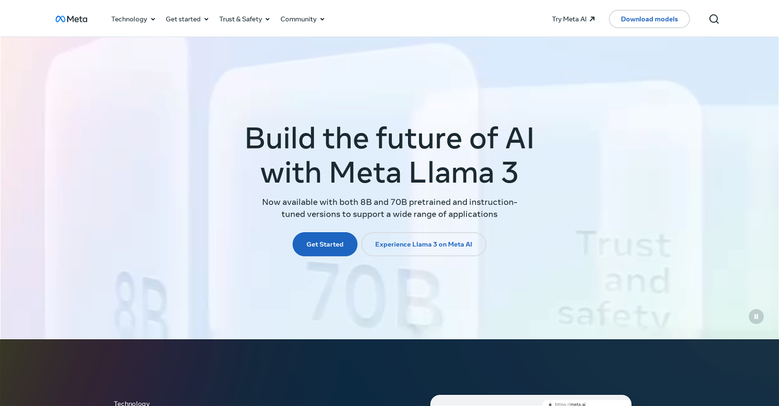 Meta Llama 3 website