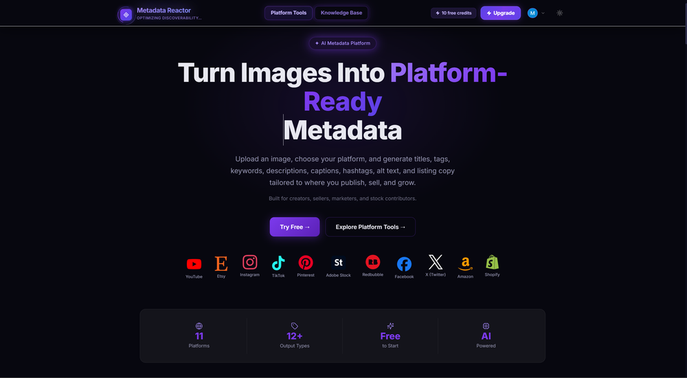 Metadata Reactor website