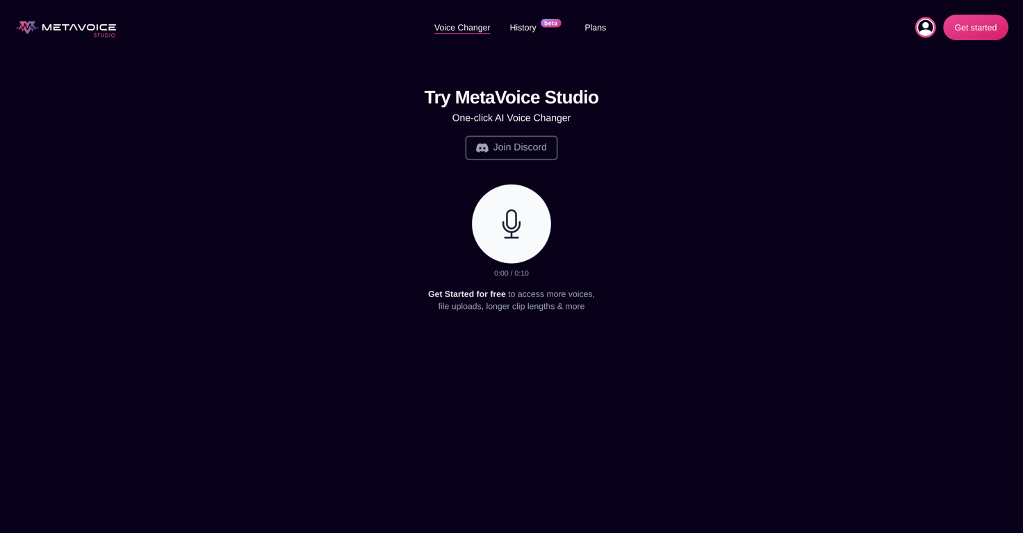 MetaVoice Studio website