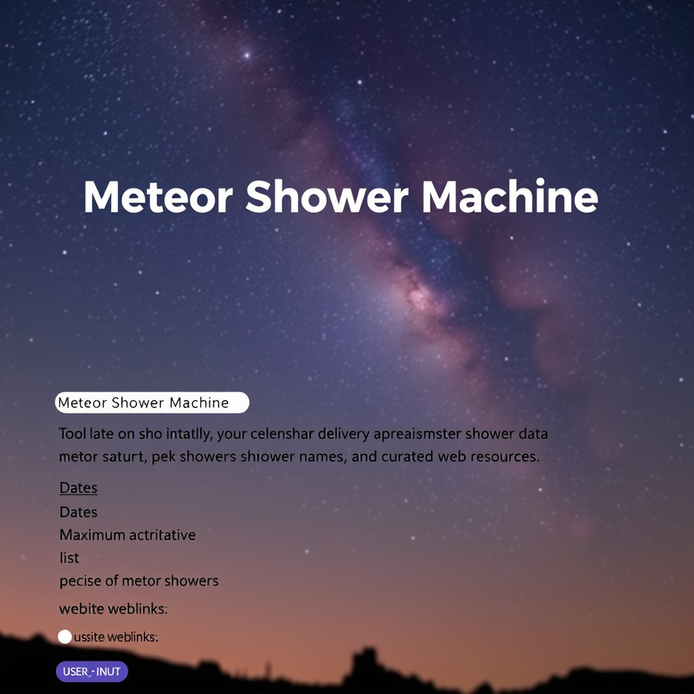Meteor Shower Machine website