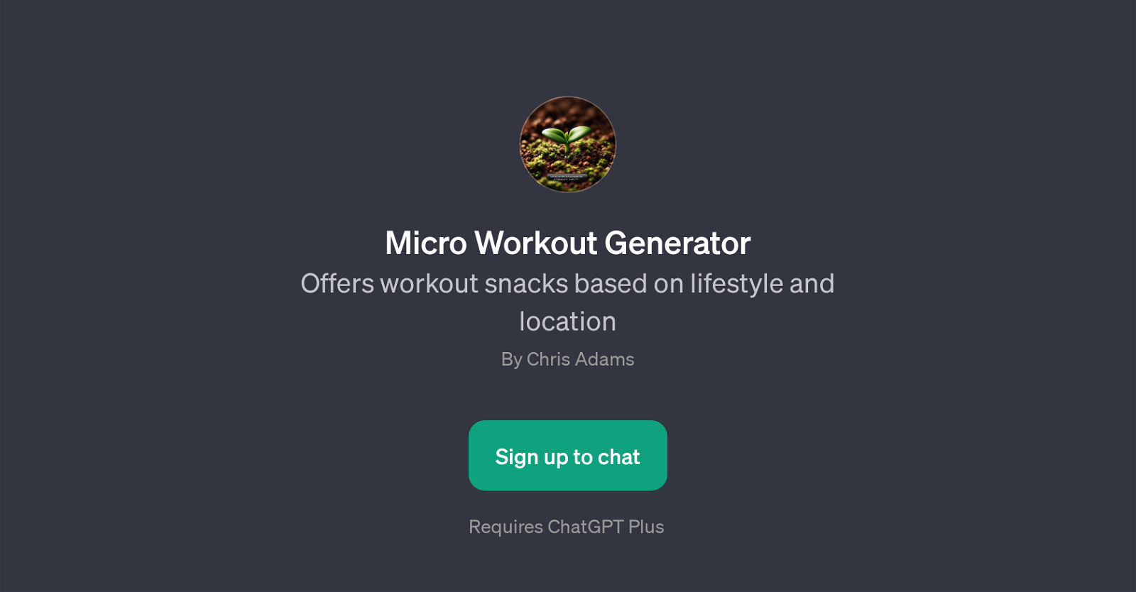 Micro Workout Generator website