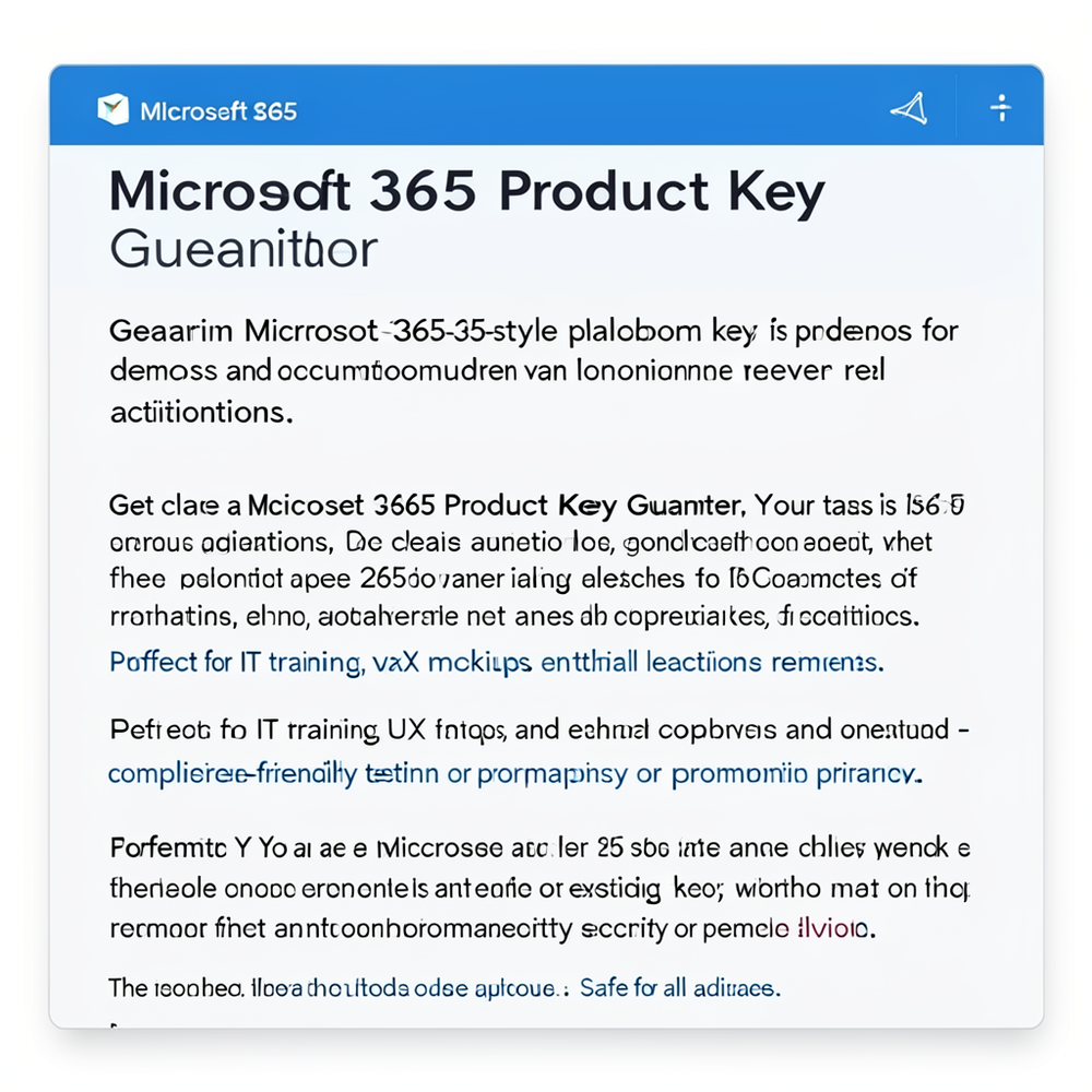 Microsoft 365 Product Key Generator website