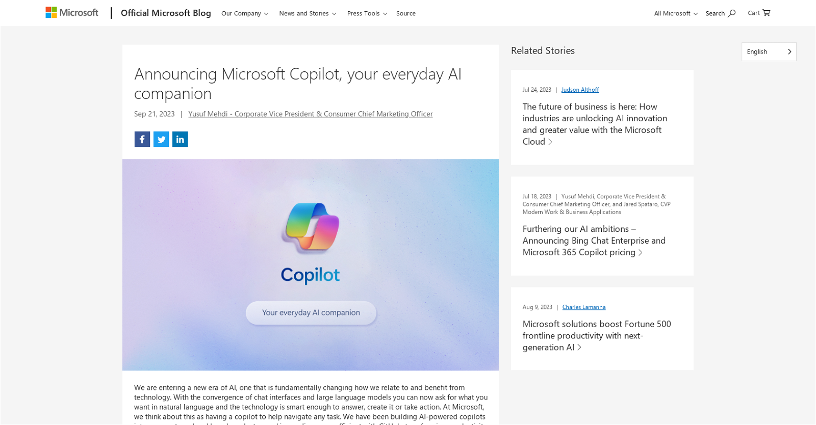 Microsoft Copilot website