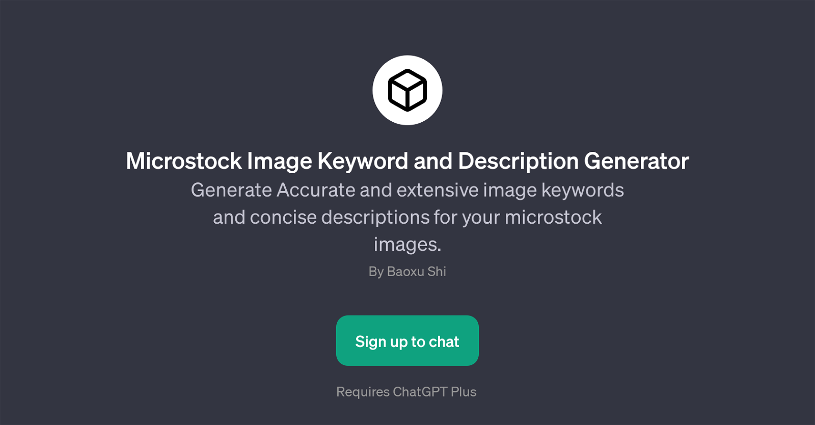 Microstock Image Keyword and Description Generator website