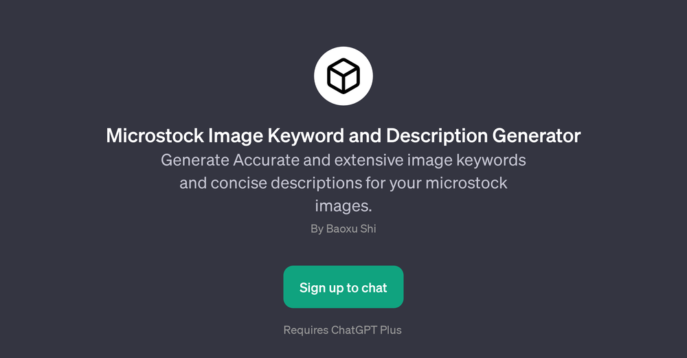 Microstock Image Keyword and Description Generator website