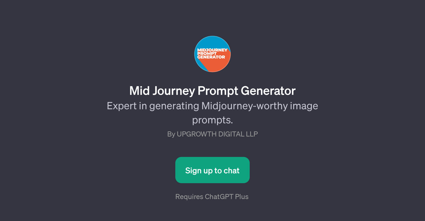 Mid Journey Prompt Generator website