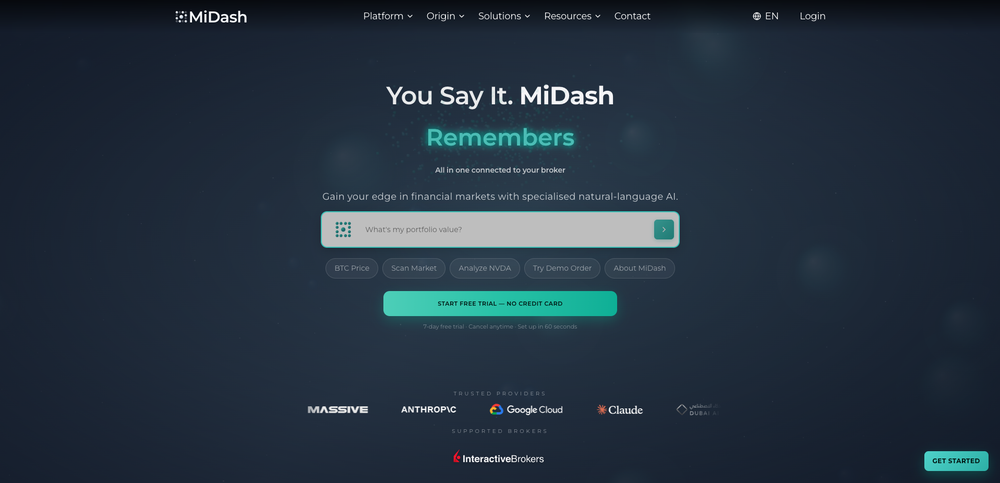 MiDash AI website