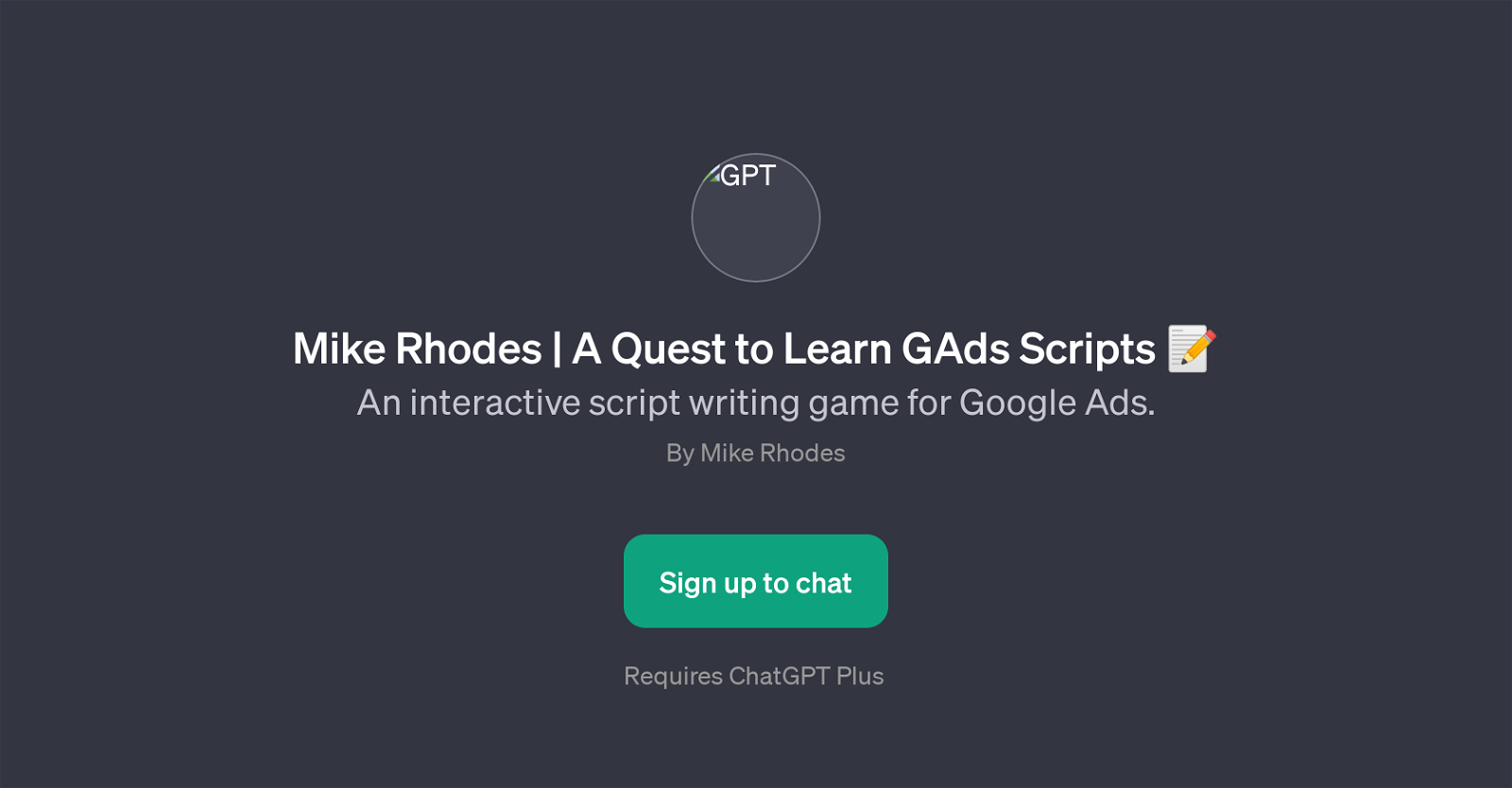 Mike Rhodes | A Quest to Learn GAds Scripts website