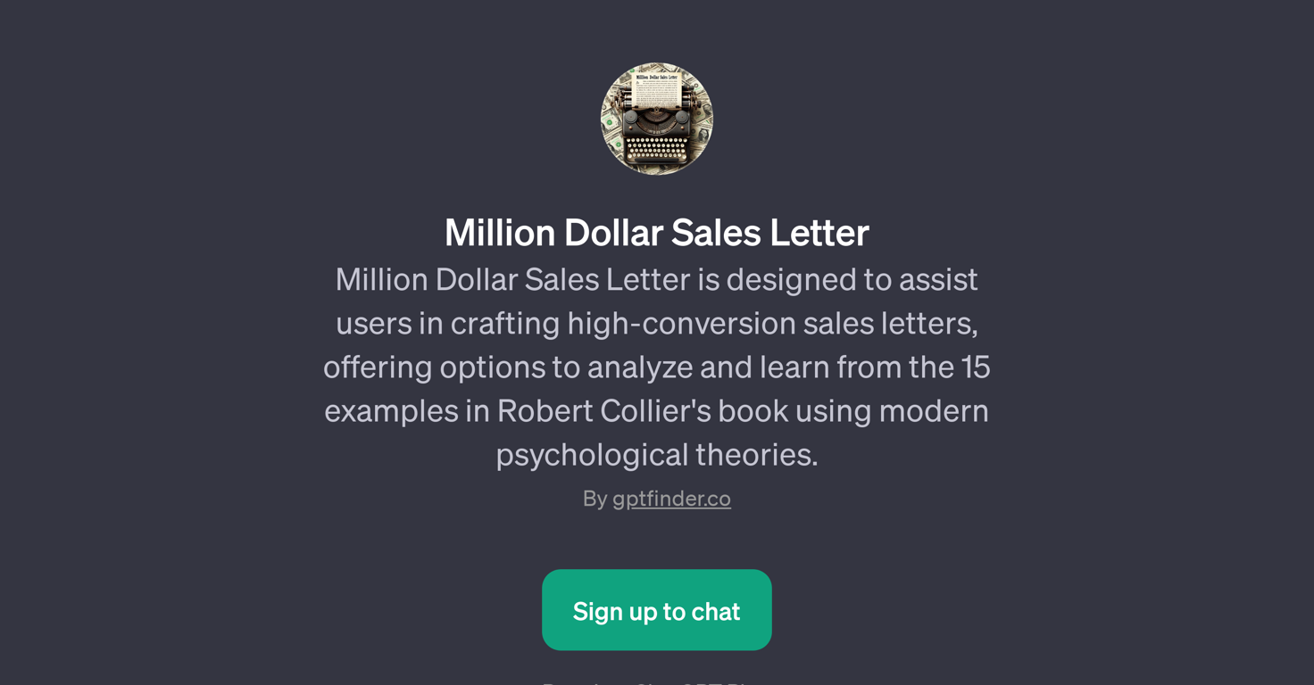Million Dollar Sales Letter website