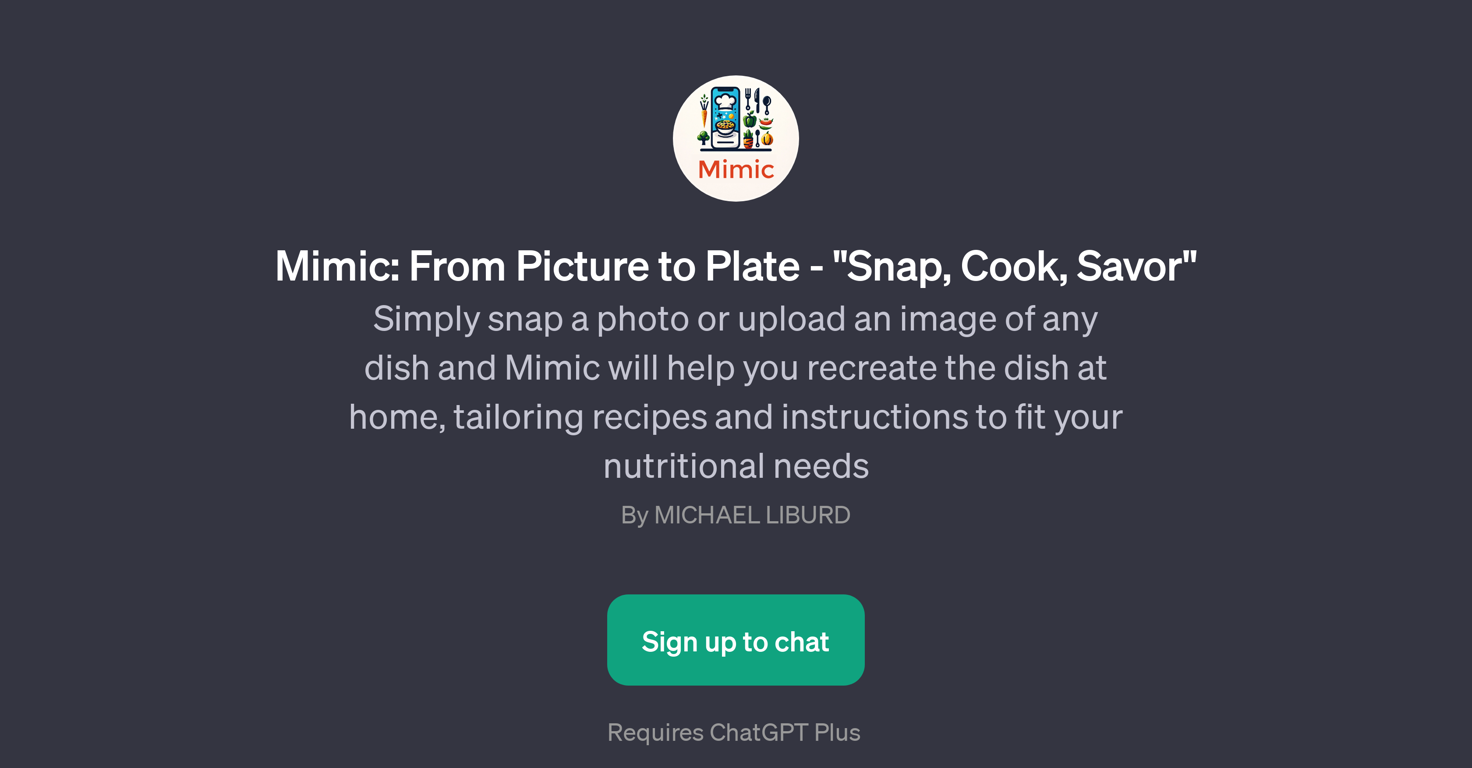 Mimic: From Picture to Plate website