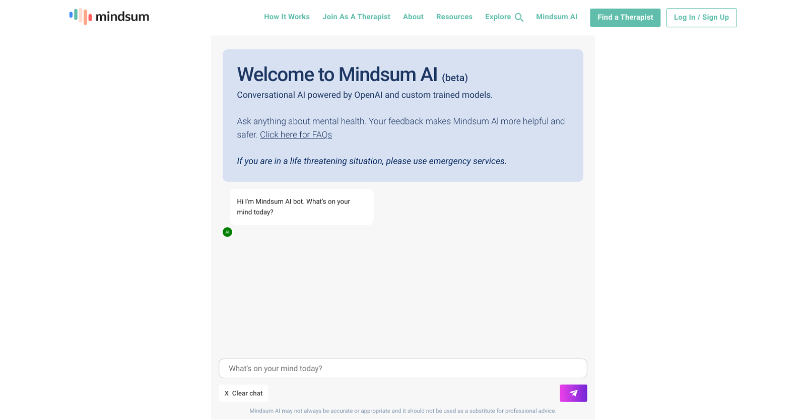 Mindsum website