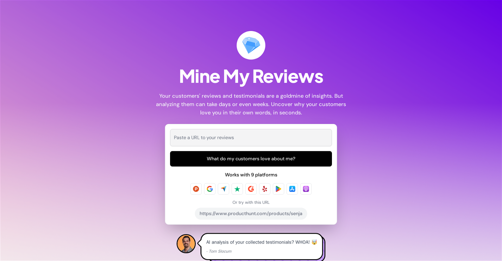 Mine My Reviews website