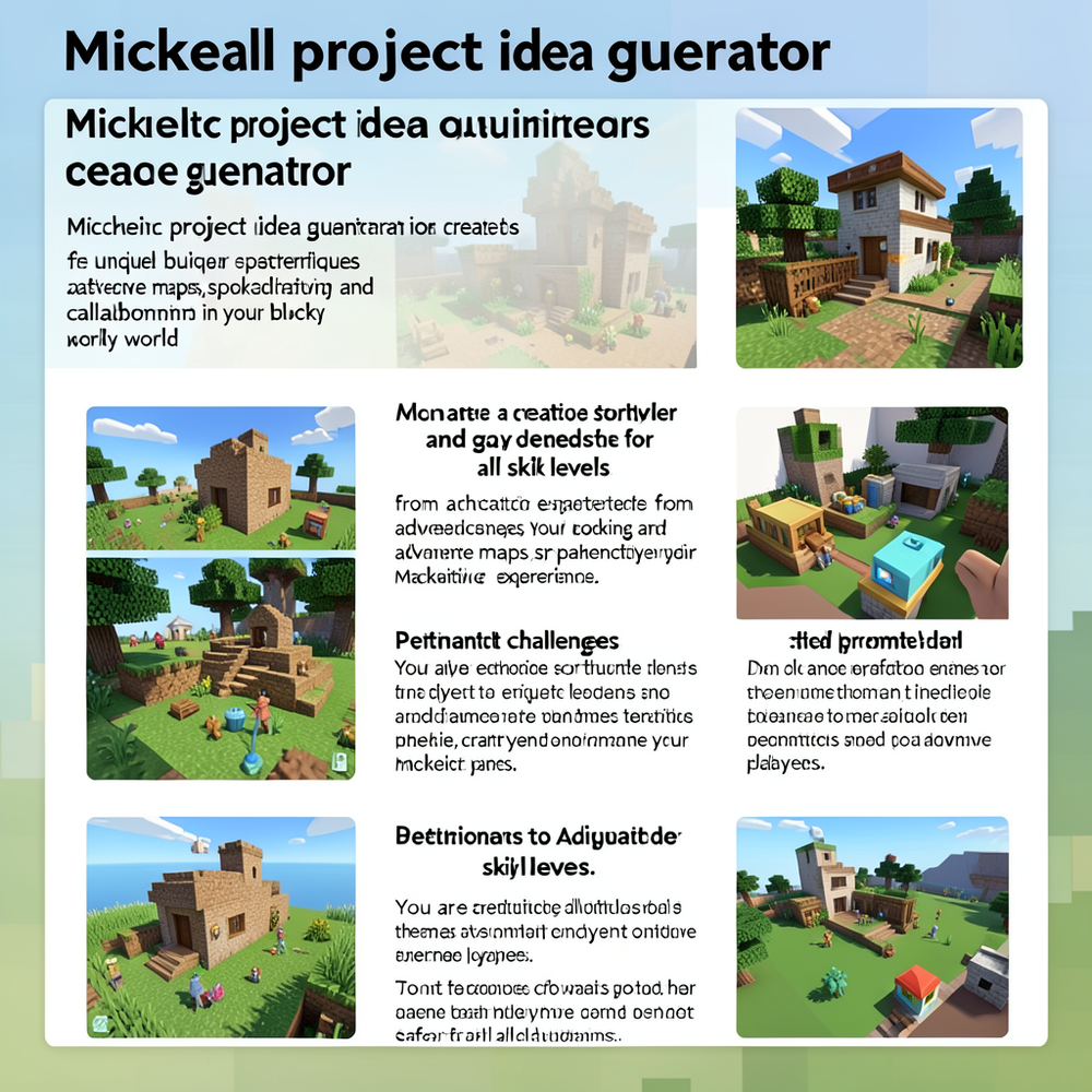 Minecraft project idea generator website