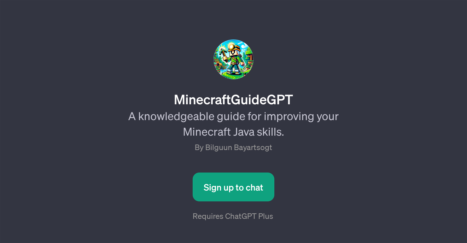 MinecraftGuideGPT website
