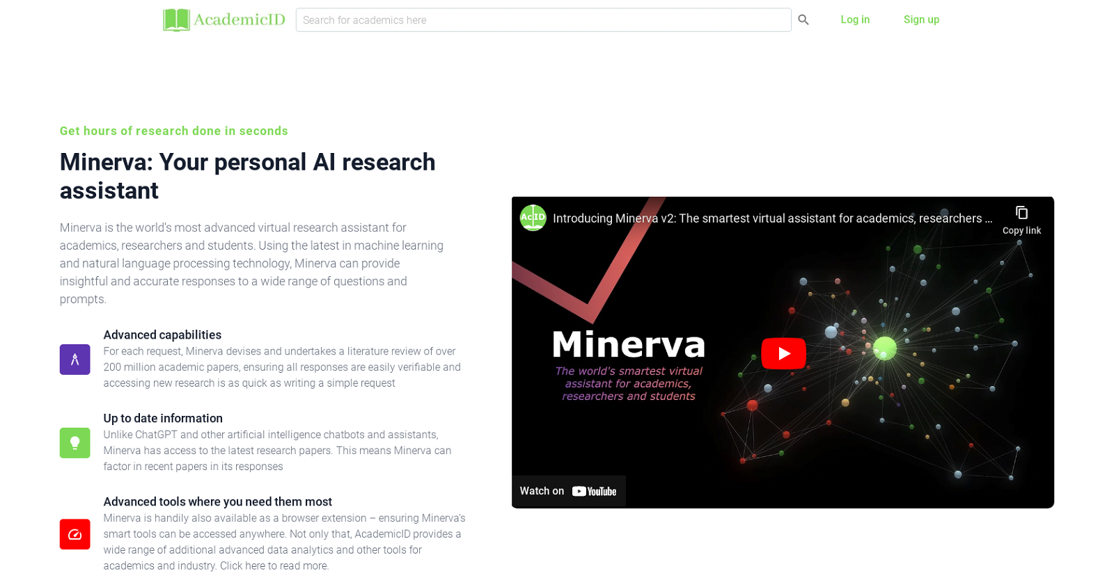 Minerva AI website