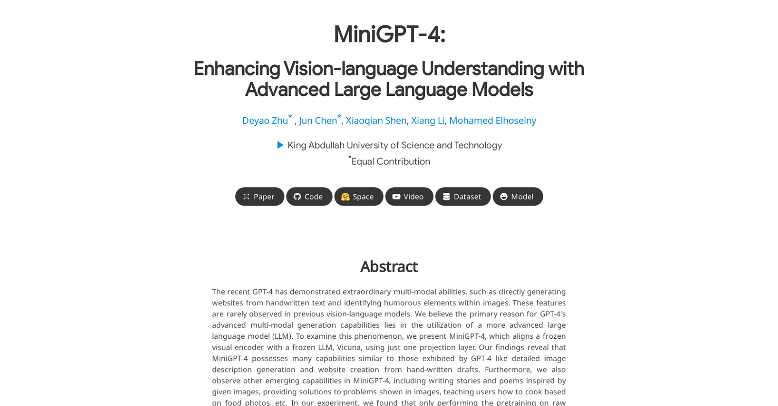 MiniGPT-4 website