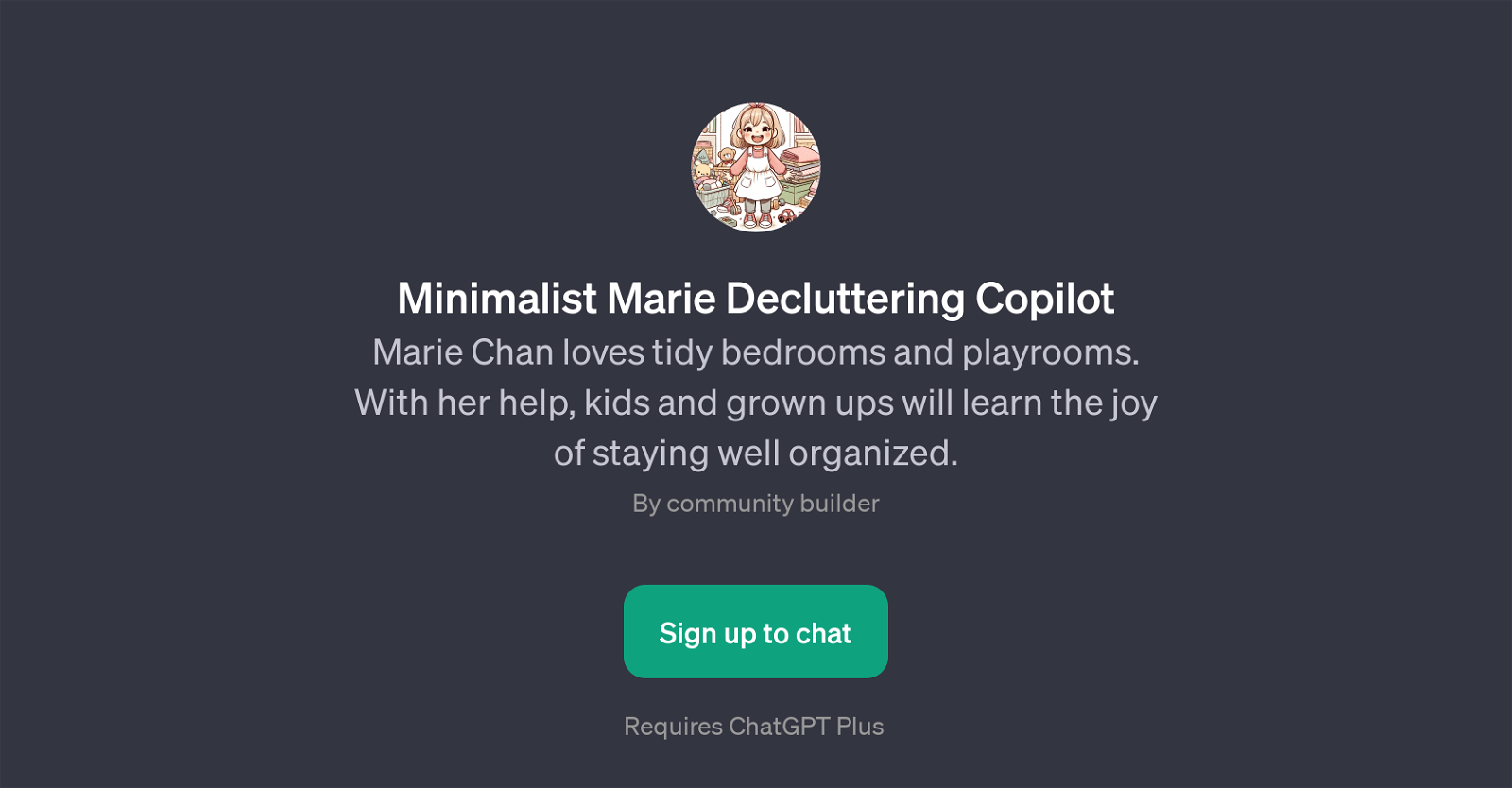 Minimalist Marie Decluttering Copilot website