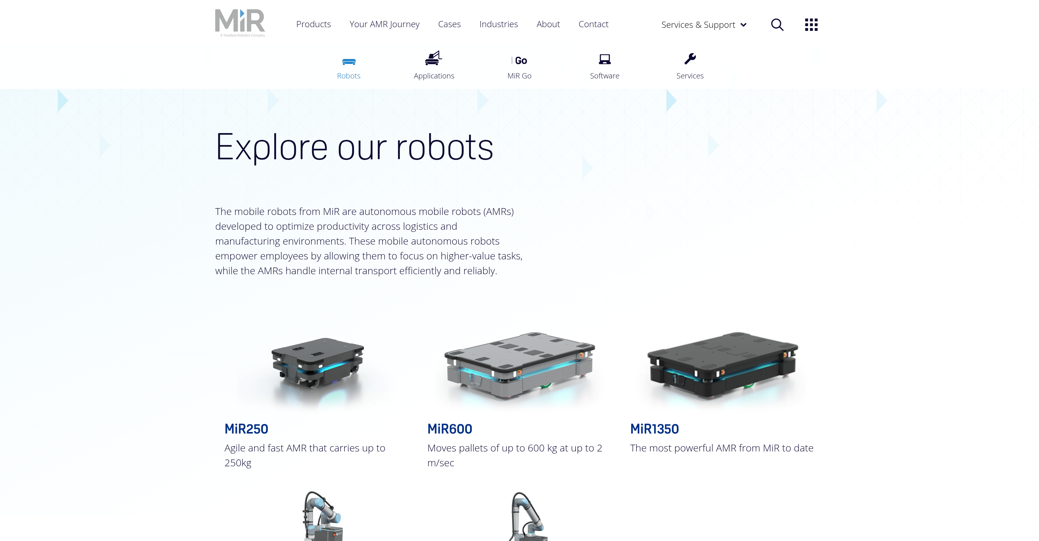 MiR Autonomous Mobile Robots screenshot